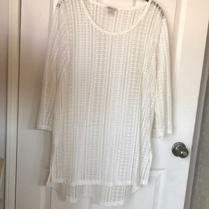 Ariat women’s sheer white lace top.